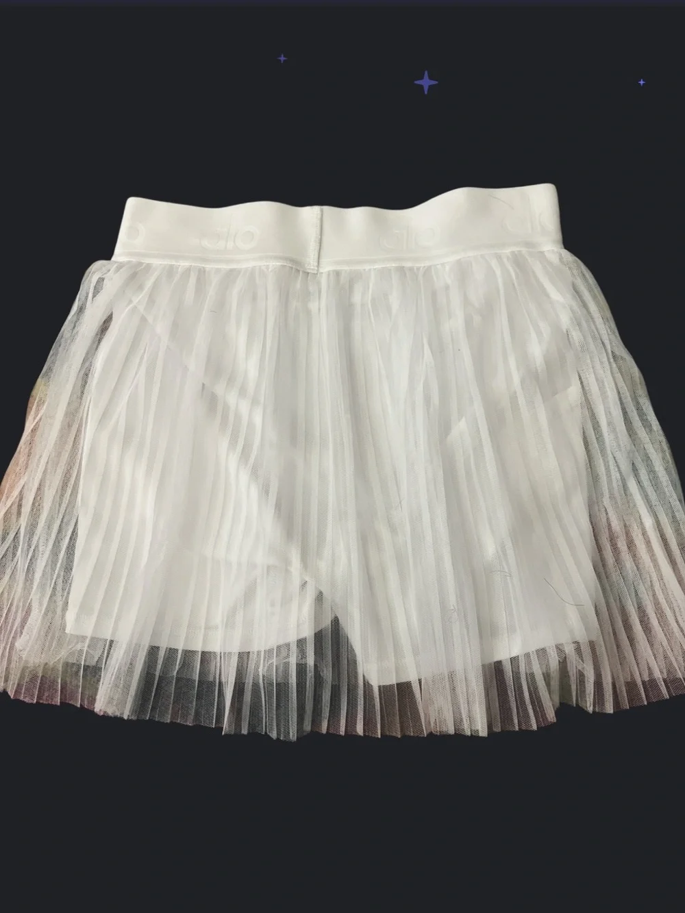 Alo Yoga Flirt White Tulle Mini Skirt Women’s XS